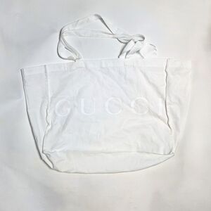 Gucci White Logo Tote Bag